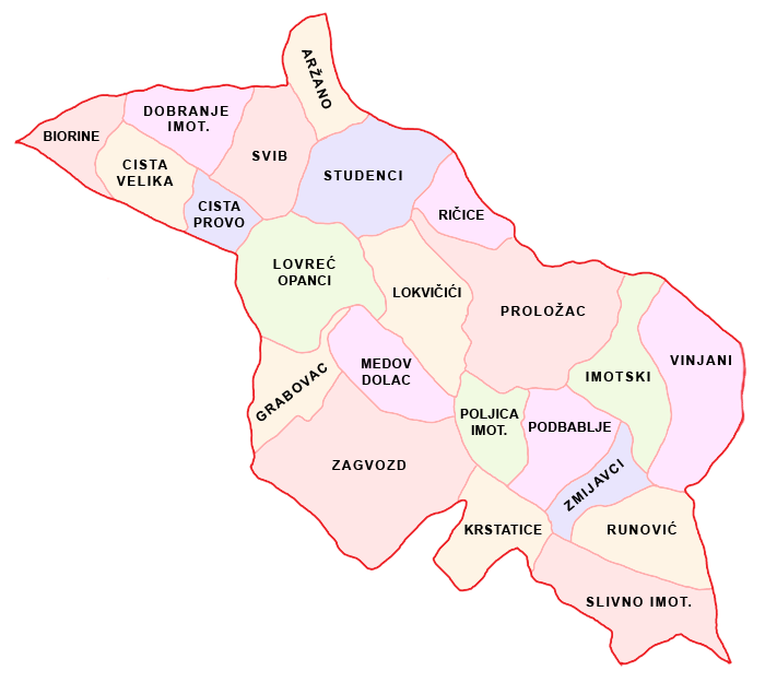 karta imotske krajine Imotski dekanat   Splitsko makarska nadbiskupija karta imotske krajine